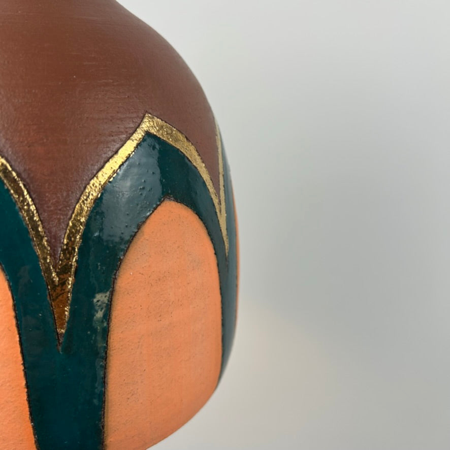 Terracotta & bling plug-in pendant lamp