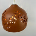 Pierced Terracotta Plug-in Pendant Lamp