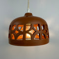Pierced Terracotta Plug-in Pendant Lamp