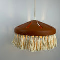 Pierced Terracotta Plug-in Pendant Lamp with Fringe