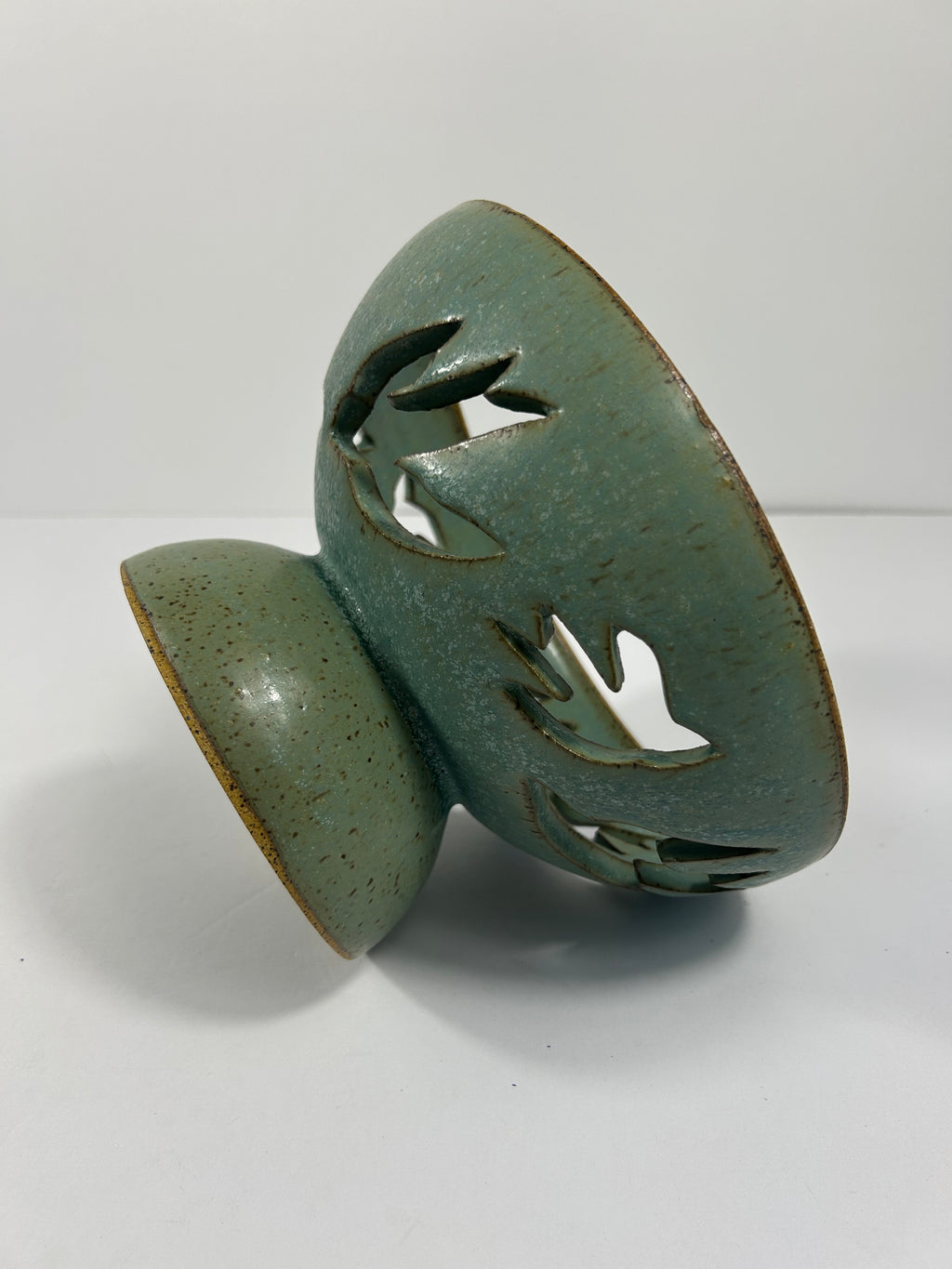 Stoneware Pedestal Bowl - Swallows