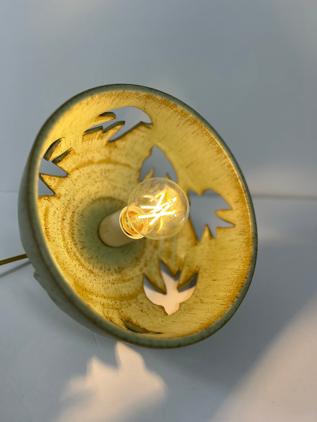Stoneware Pendant Lamp with Swallow Cut-outs